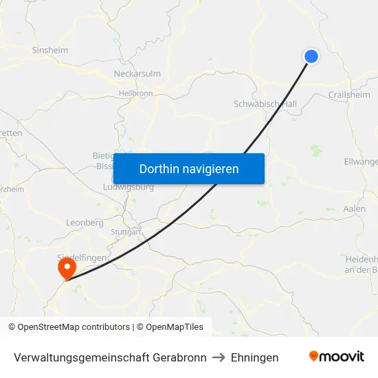 Verwaltungsgemeinschaft Gerabronn to Ehningen map
