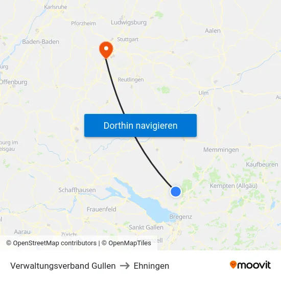 Verwaltungsverband Gullen to Ehningen map