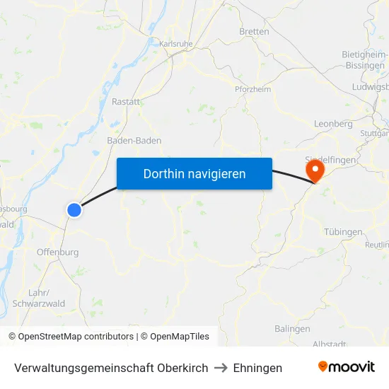 Verwaltungsgemeinschaft Oberkirch to Ehningen map