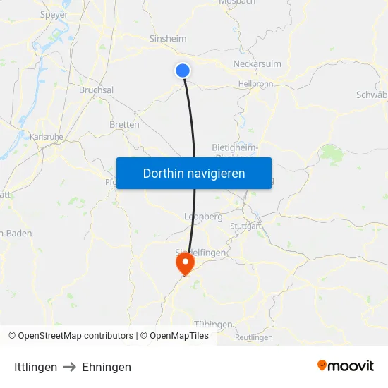 Ittlingen to Ehningen map