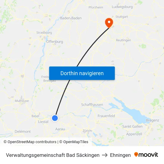 Verwaltungsgemeinschaft Bad Säckingen to Ehningen map