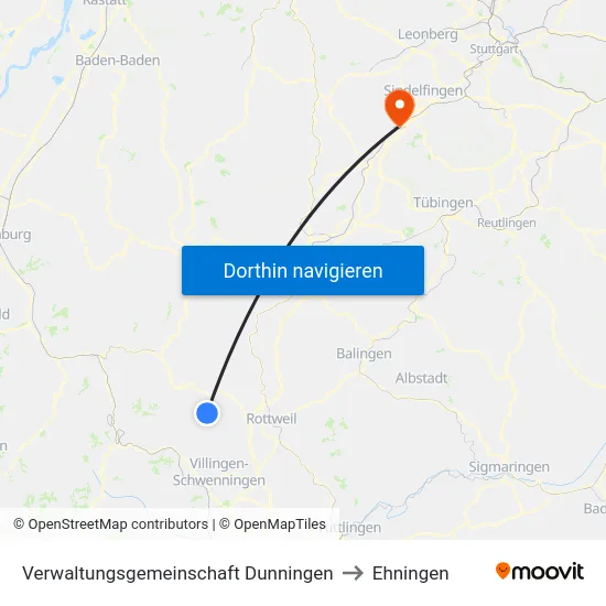 Verwaltungsgemeinschaft Dunningen to Ehningen map
