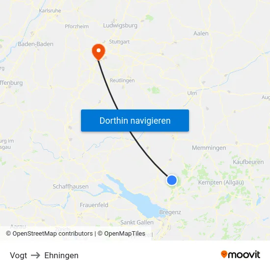 Vogt to Ehningen map
