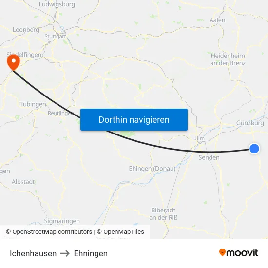 Ichenhausen to Ehningen map