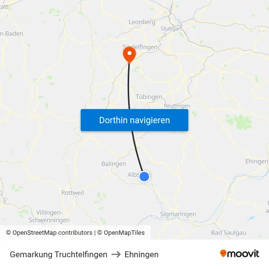 Gemarkung Truchtelfingen to Ehningen map