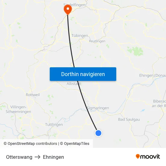 Otterswang to Ehningen map