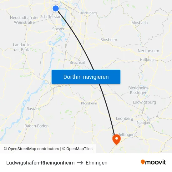 Ludwigshafen-Rheingönheim to Ehningen map
