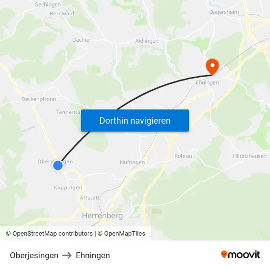 Oberjesingen to Ehningen map