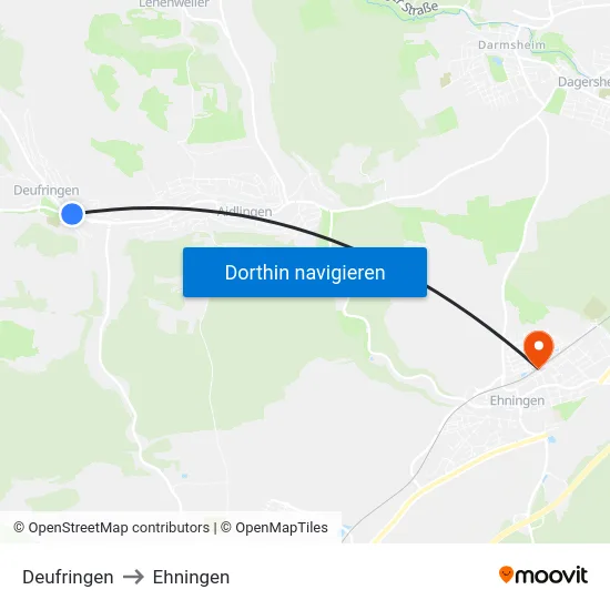 Deufringen to Ehningen map