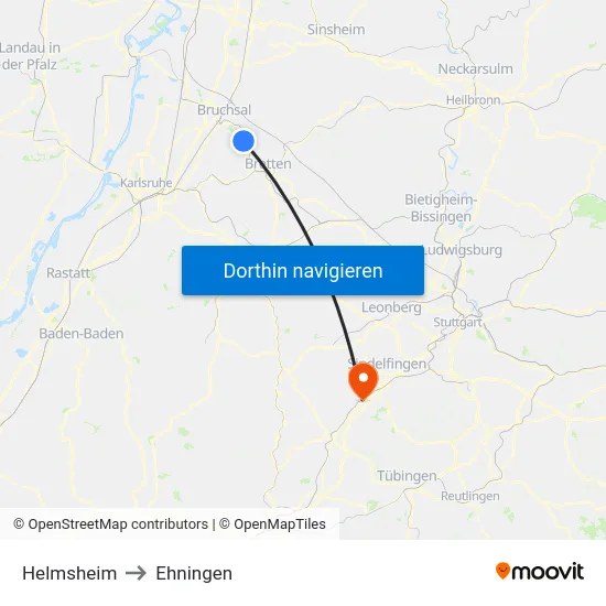 Helmsheim to Ehningen map