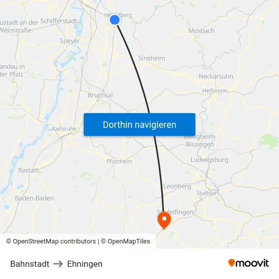 Bahnstadt to Ehningen map