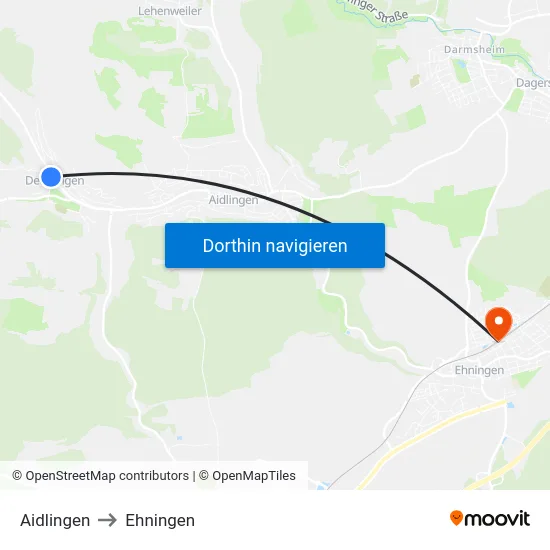 Aidlingen to Ehningen map
