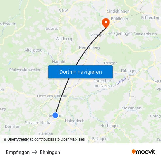 Empfingen to Ehningen map