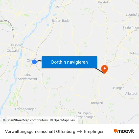 Verwaltungsgemeinschaft Offenburg to Empfingen map