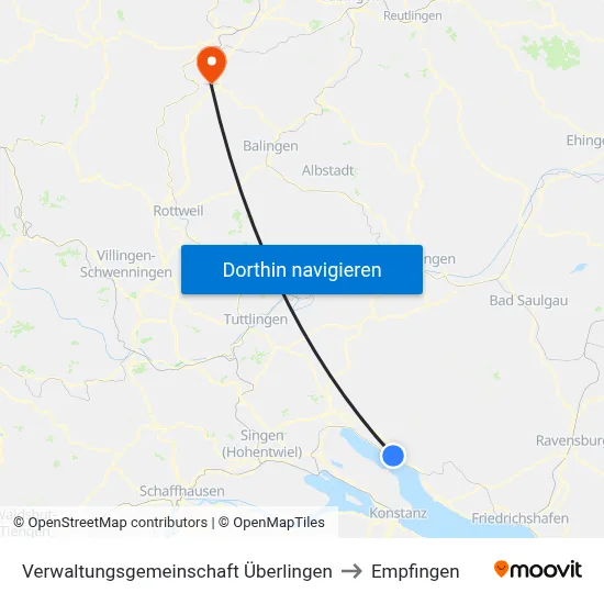 Verwaltungsgemeinschaft Überlingen to Empfingen map