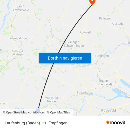 Laufenburg (Baden) to Empfingen map