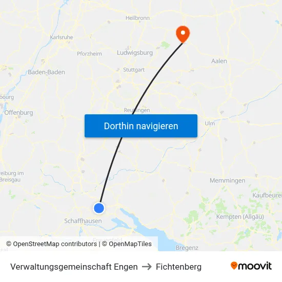 Verwaltungsgemeinschaft Engen to Fichtenberg map