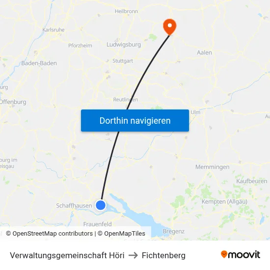 Verwaltungsgemeinschaft Höri to Fichtenberg map
