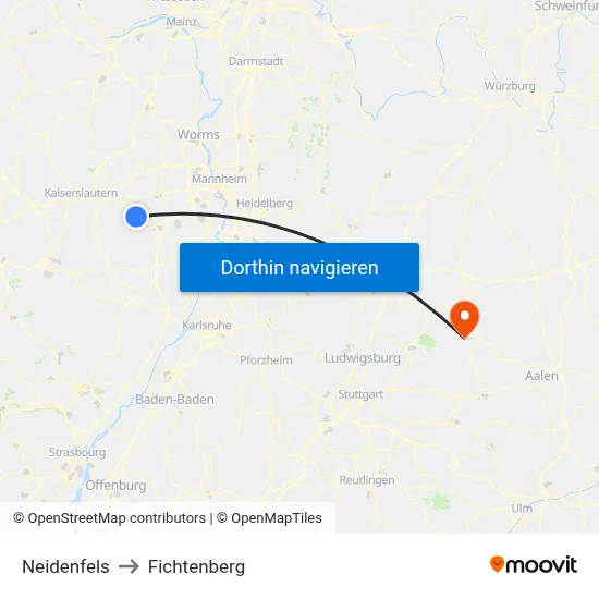 Neidenfels to Fichtenberg map
