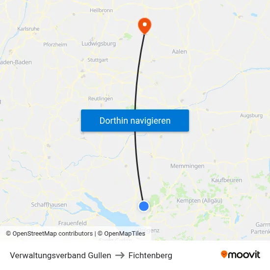 Verwaltungsverband Gullen to Fichtenberg map