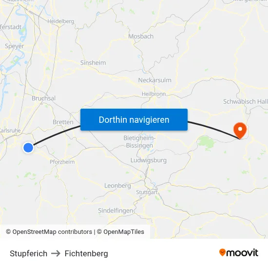 Stupferich to Fichtenberg map