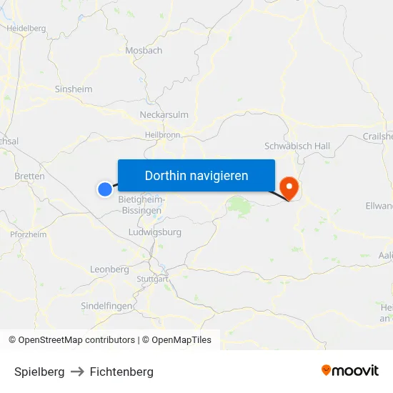 Spielberg to Fichtenberg map