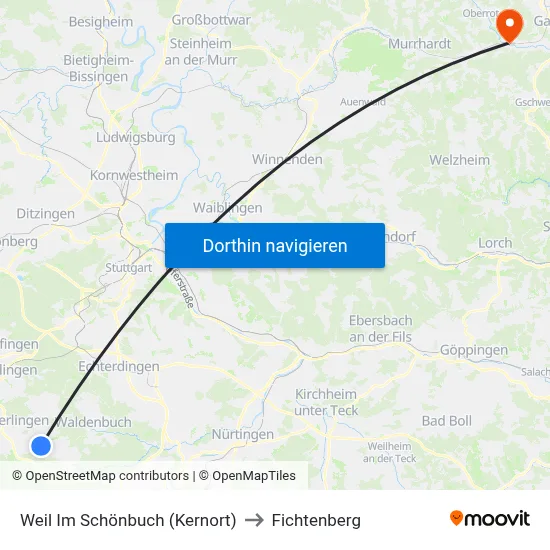 Weil Im Schönbuch (Kernort) to Fichtenberg map