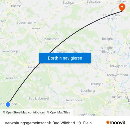 Verwaltungsgemeinschaft Bad Wildbad to Flein map