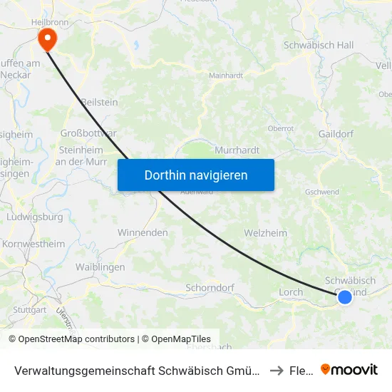 Verwaltungsgemeinschaft Schwäbisch Gmünd to Flein map