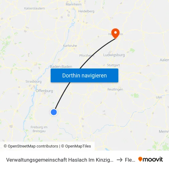 Verwaltungsgemeinschaft Haslach Im Kinzigtal to Flein map
