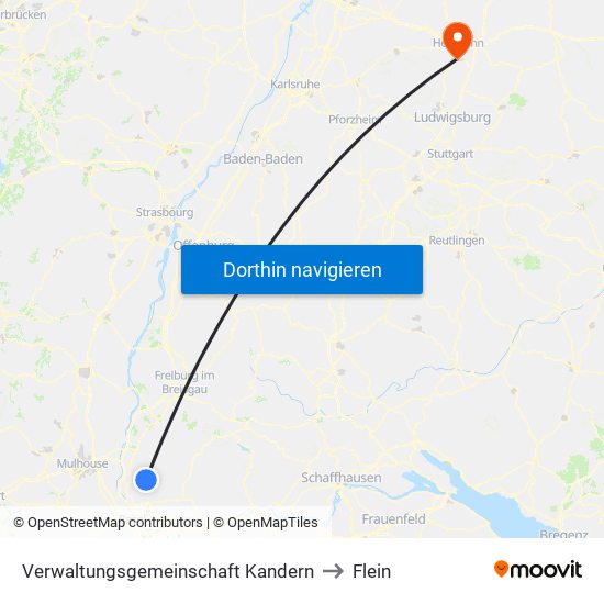 Verwaltungsgemeinschaft Kandern to Flein map