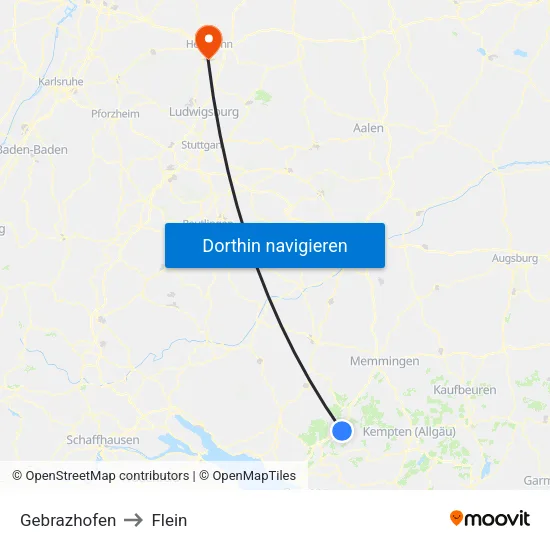 Gebrazhofen to Flein map