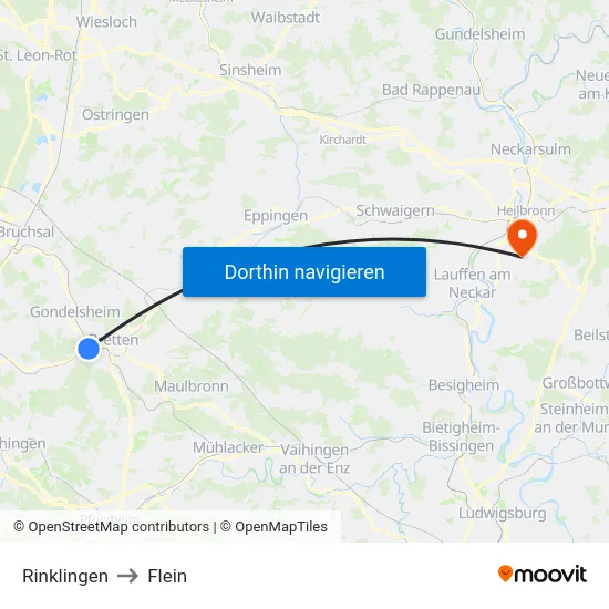 Rinklingen to Flein map