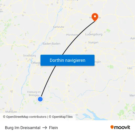 Burg Im Dreisamtal to Flein map