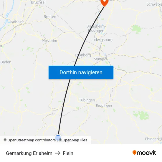 Gemarkung Erlaheim to Flein map
