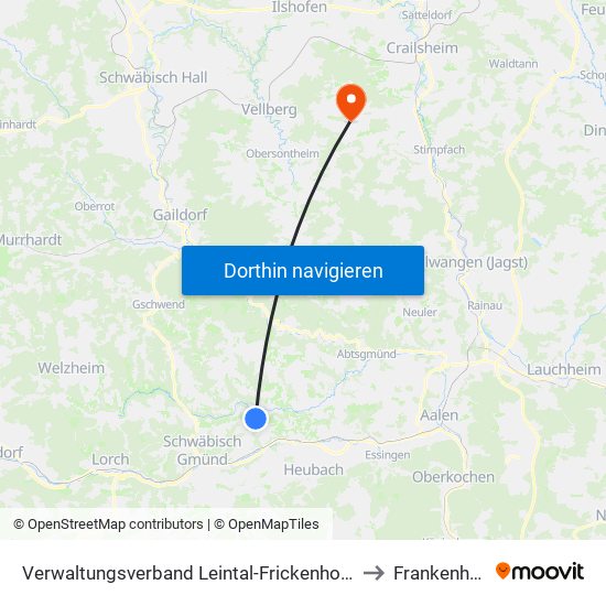 Verwaltungsverband Leintal-Frickenhofer Höhe to Frankenhardt map