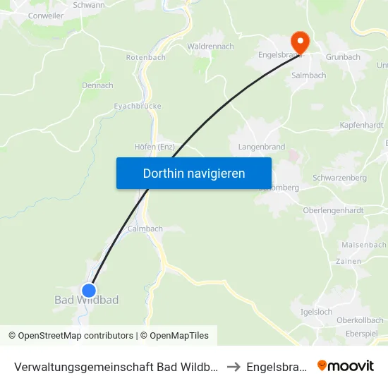 Verwaltungsgemeinschaft Bad Wildbad to Engelsbrand map