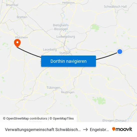 Verwaltungsgemeinschaft Schwäbisch Gmünd to Engelsbrand map