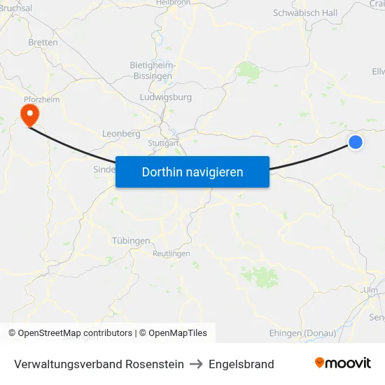 Verwaltungsverband Rosenstein to Engelsbrand map
