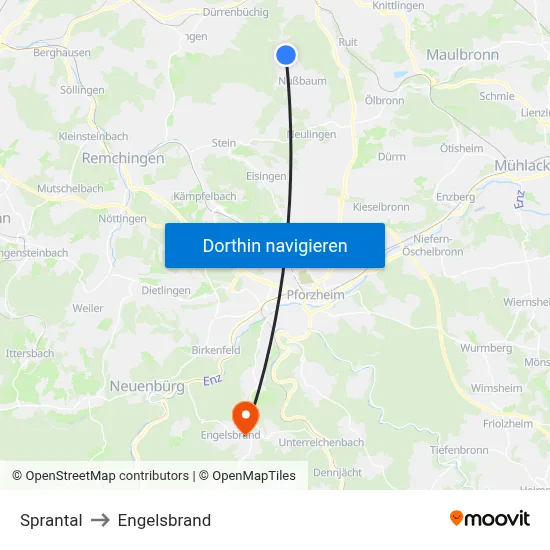 Sprantal to Engelsbrand map