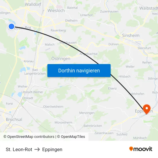 St. Leon-Rot to Eppingen map