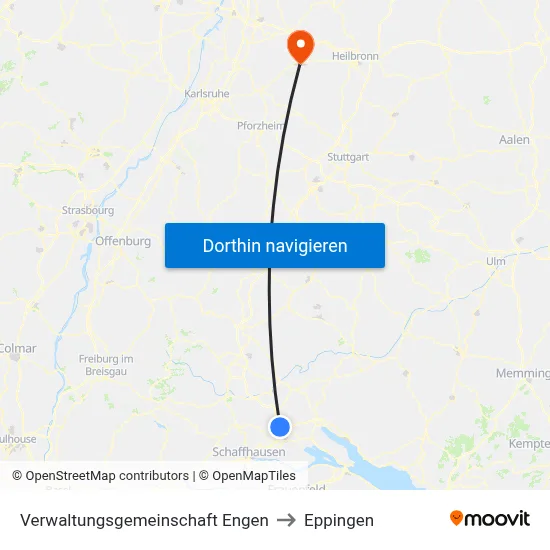 Verwaltungsgemeinschaft Engen to Eppingen map