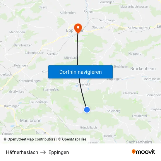 Häfnerhaslach to Eppingen map