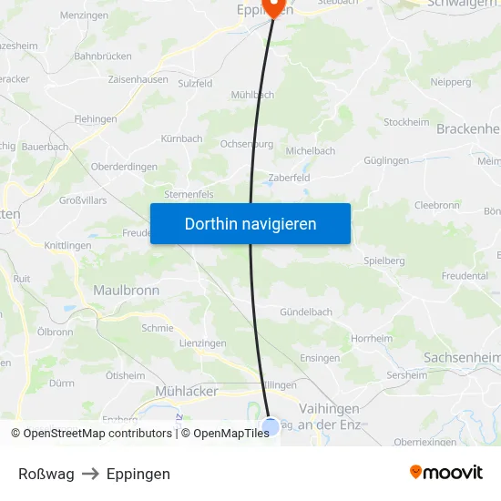 Roßwag to Eppingen map