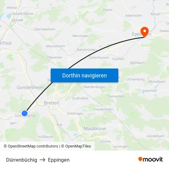 Dürrenbüchig to Eppingen map