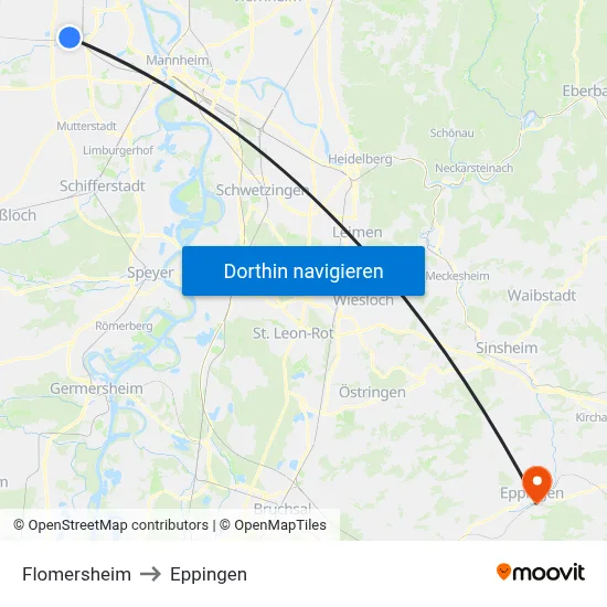 Flomersheim to Eppingen map