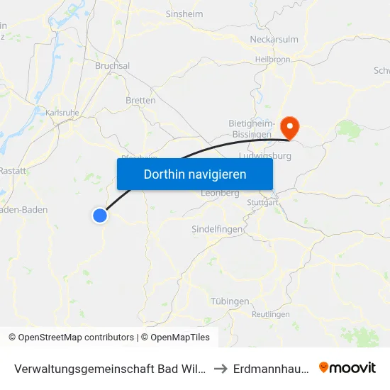 Verwaltungsgemeinschaft Bad Wildbad to Erdmannhausen map