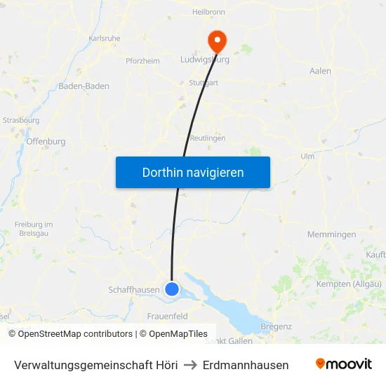 Verwaltungsgemeinschaft Höri to Erdmannhausen map