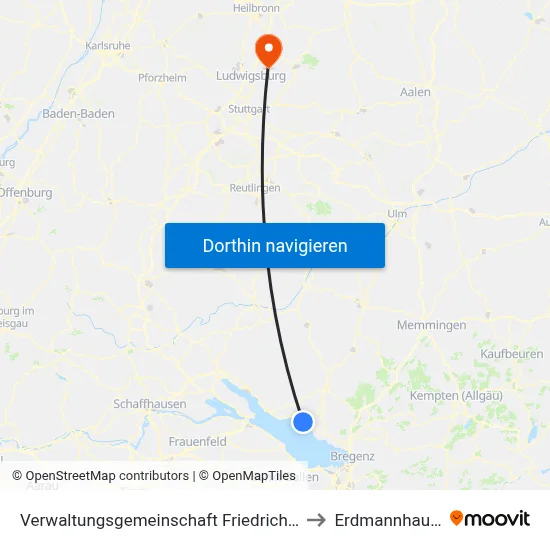 Verwaltungsgemeinschaft Friedrichshafen to Erdmannhausen map