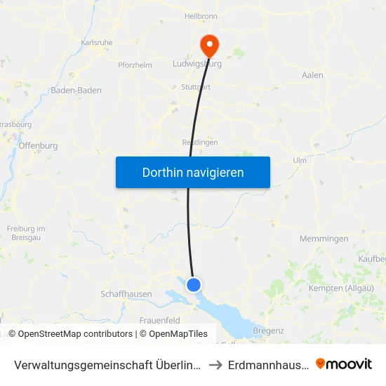 Verwaltungsgemeinschaft Überlingen to Erdmannhausen map